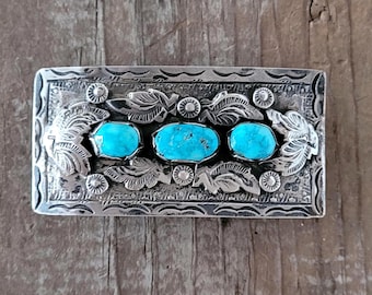 Hebilla de cinturón pequeña Diné (Navajo) de la década de 1970