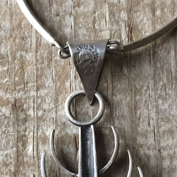 Taxco Fish Skeleton Necklace Gem