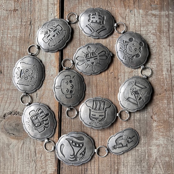 Allen Pooyouma Hopi Silver Overlay Concho Belt - Etsy
