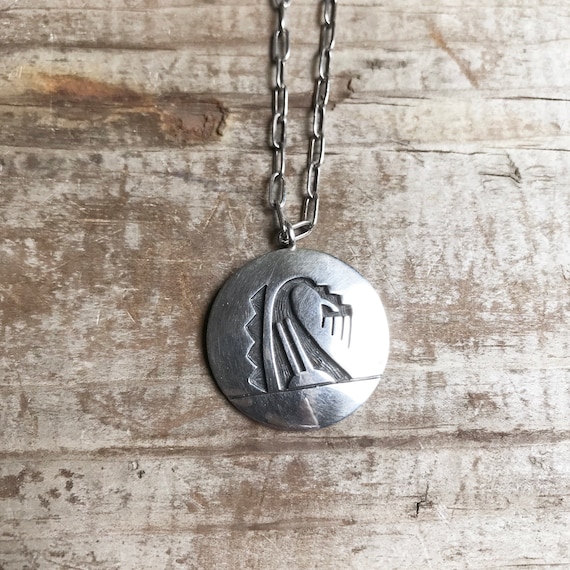 Phil Poseyesva Rare Vintage Native American Hopi Sterling Silver Necklace Phil Poseyesva Rare Vintage Native American Hopi Sterling Silver Necklace