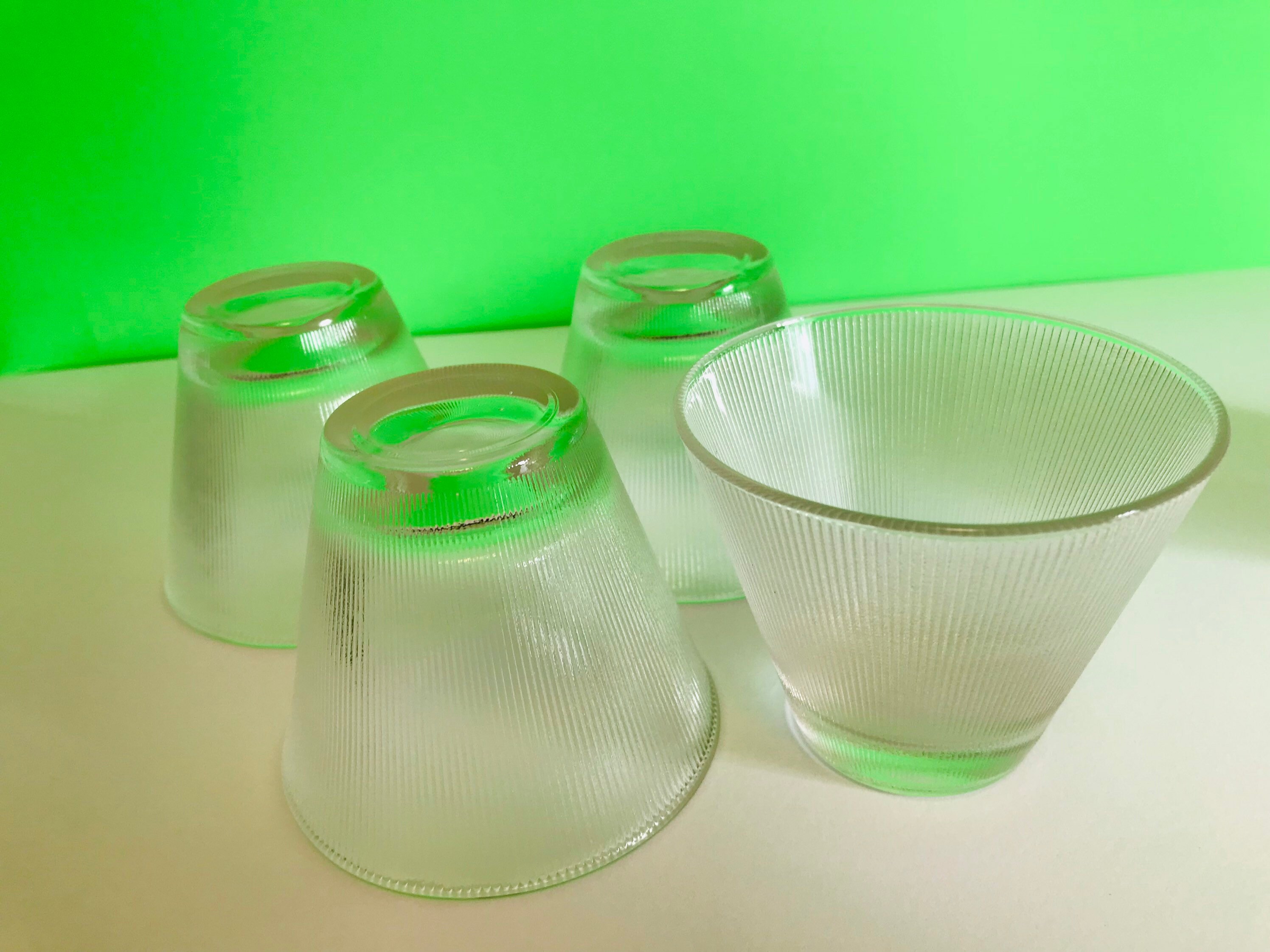 Art Deco Vintage Glass Ribbed Bowls Etsy Australia