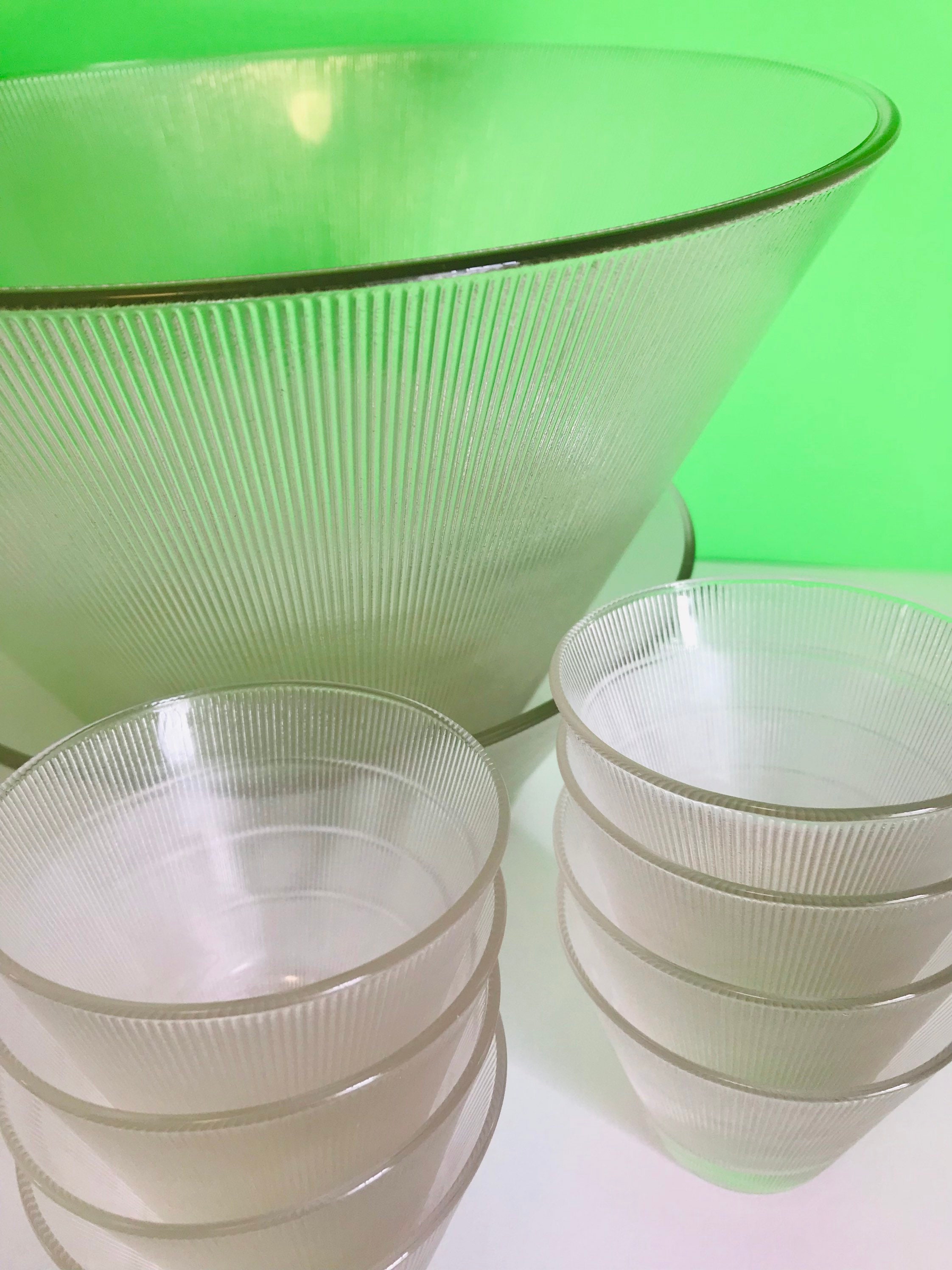 Art Deco Vintage Glass Ribbed Bowls Etsy Australia