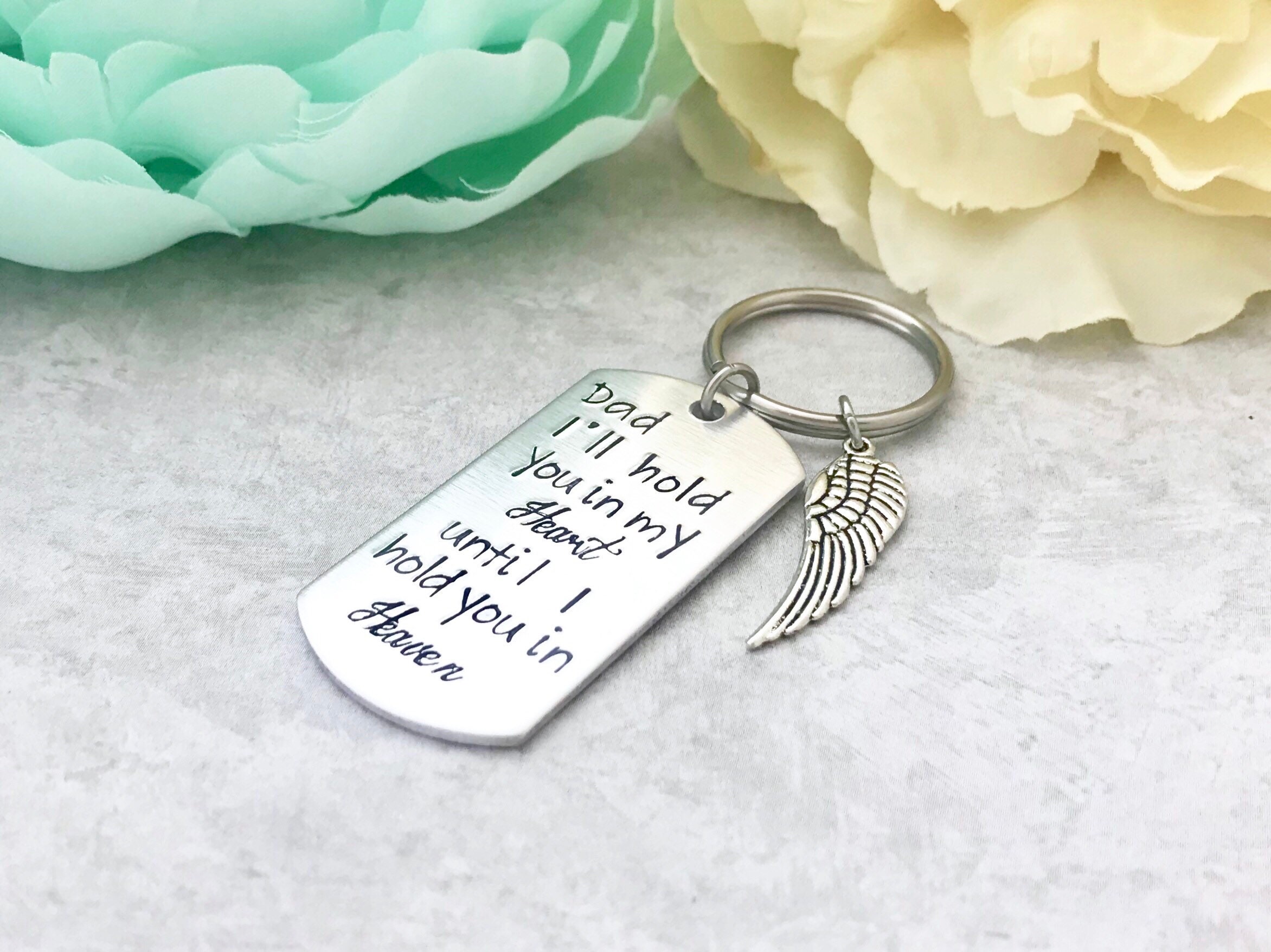 Memorial Keepsake Memorial Keychain Personalized Memorial Etsy