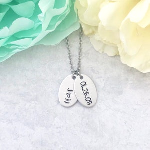 Initials and Date Necklace