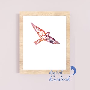 Swallow print, fine art print, watercolour swallow painting, swallow wall art, bird print, bird in flight, bird lover gift, minimalist bird