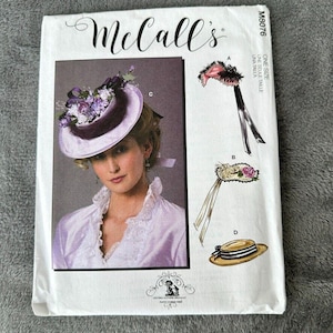 McCalls Sewing Pattern M8076 OS Victorian Pillbox Hat Womens Steampunk Theater Cosplay
