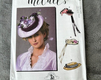 McCalls Sewing Pattern M8076 OS Victorian Pillbox Hat Womens Steampunk Theater Cosplay