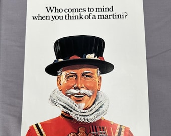 Vintage Beefeater Gin Martini Print Ad 1976 Bar Garage Dekor Mann Höhle Kunst