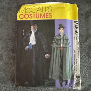 McCall’s M4550 Men’s Victorian Coat & Cape Pattern | Size XL–XXXL 46-56 | Uncut Costume Sewing Cosplay Goth Steampunk Theater Vampire