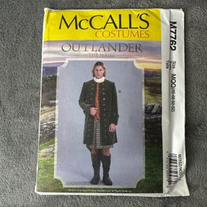 McCall&#39;s M7762 Outlander Men&#39;s Coat Sewing Pattern: Historical Costume, Sz 46-52