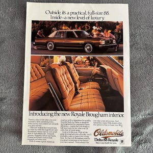 Oldsmobile Delta 88 Royale Vintage Royal Brougham Magazine Print Ad 1978