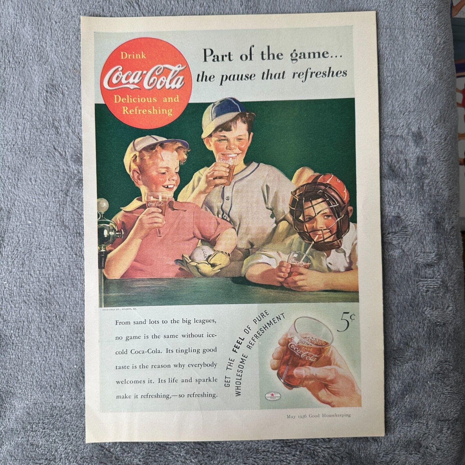 コカコーラ ビンテージトレイThe Pause That Refreshes COCA COLA, The Pause That Refreshes, Vintage 1950s Two-Sided