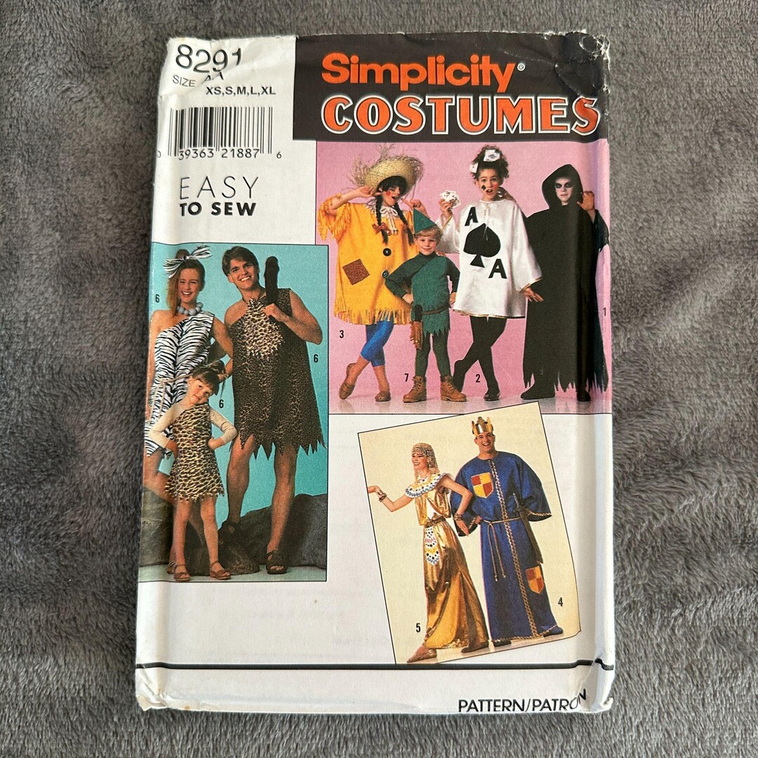 Simplicity Costume Sewing Pattern 8291 Adults Kids XS-XL Tarzan Witch ...