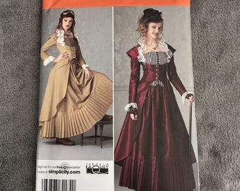 Simplicity 2172 Victorian Steampunk Costume Sewing Pattern Sz 14-22 Theater