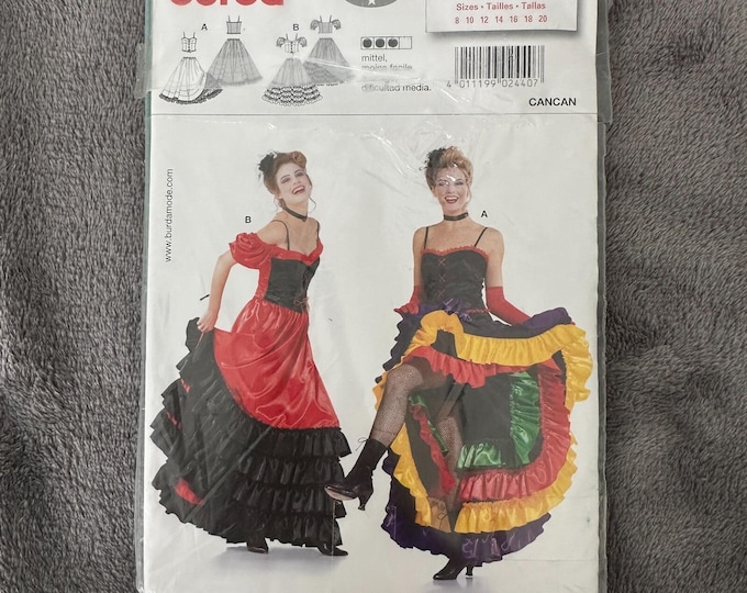 Burda 2440 Cancan Corset and Skirt Costume Sewing Pattern Sz 8–20 (34 ...