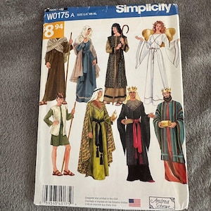 simplicity w0175 nativity costume pattern uncut xs xl adult teen christmas play biblical outfit