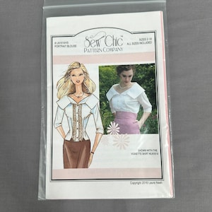 Sew Chic LN1919HS Porträttblus Mönster Dam Retro Topp Storlek 2-18 Oklippt