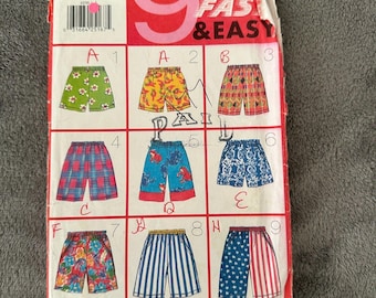 Modello di cucito per pantaloncini unisex vintage anni '90: Butterick 4896, L-XL