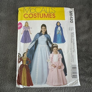 McCalls M6420 Sewing Pattern Costumes Medieval Renaissance Princess Gown Sz 8-22