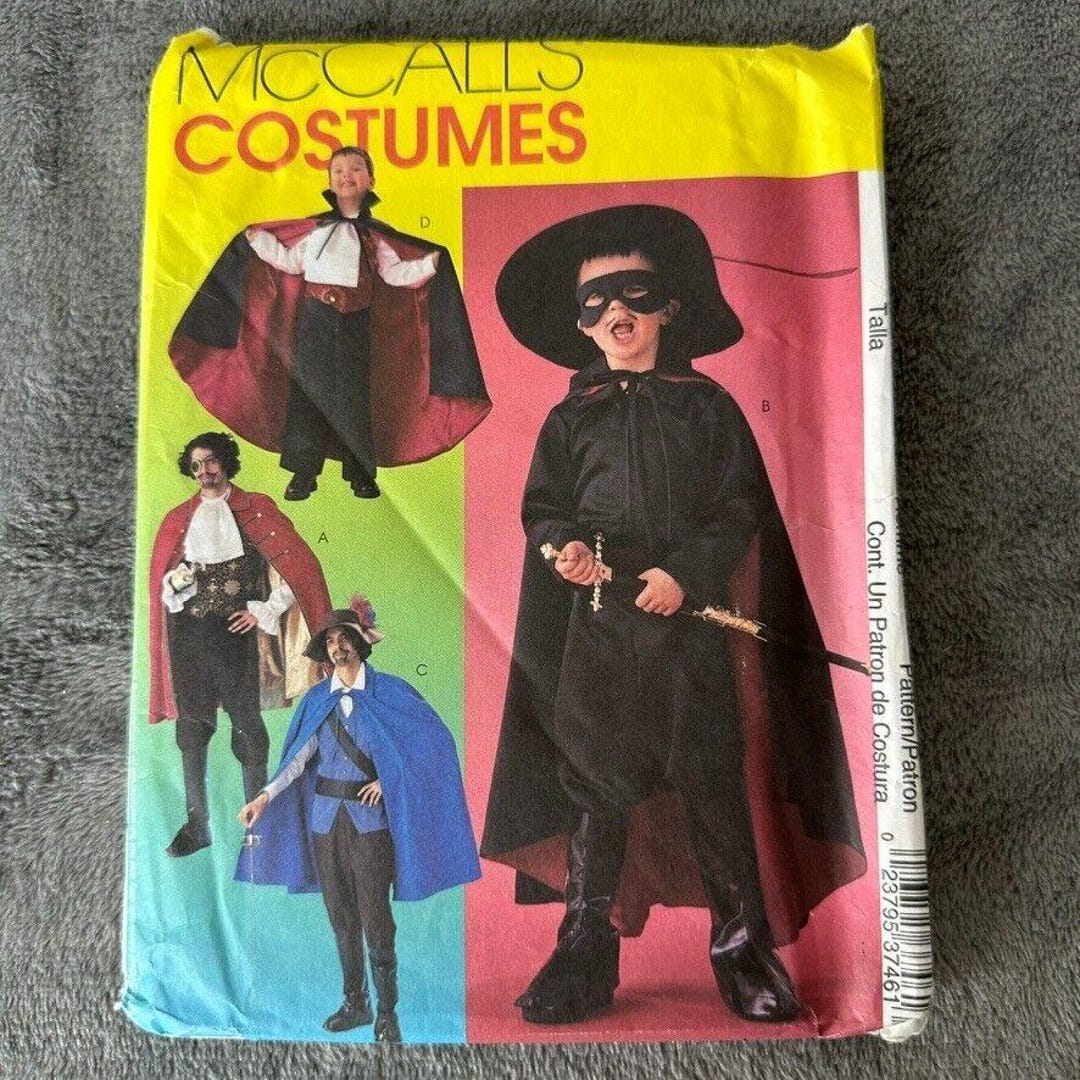 Mccalls Sewing Pattern 3746 Sz S-XL Zorro Pirate Vampire Costume ...