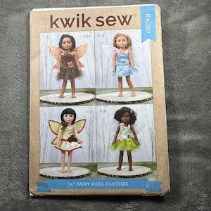 Kwik Sew K4280: Fairy Doll Clothes Sewing Pattern for 14&quot; Dolls