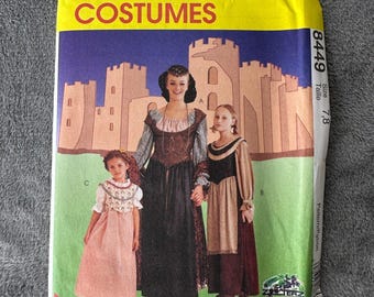 Patron Couture McCall's 8449 - Costume Renaissance/médiéval Fille, Taille 5-6 Ans, Partiellement Découpé