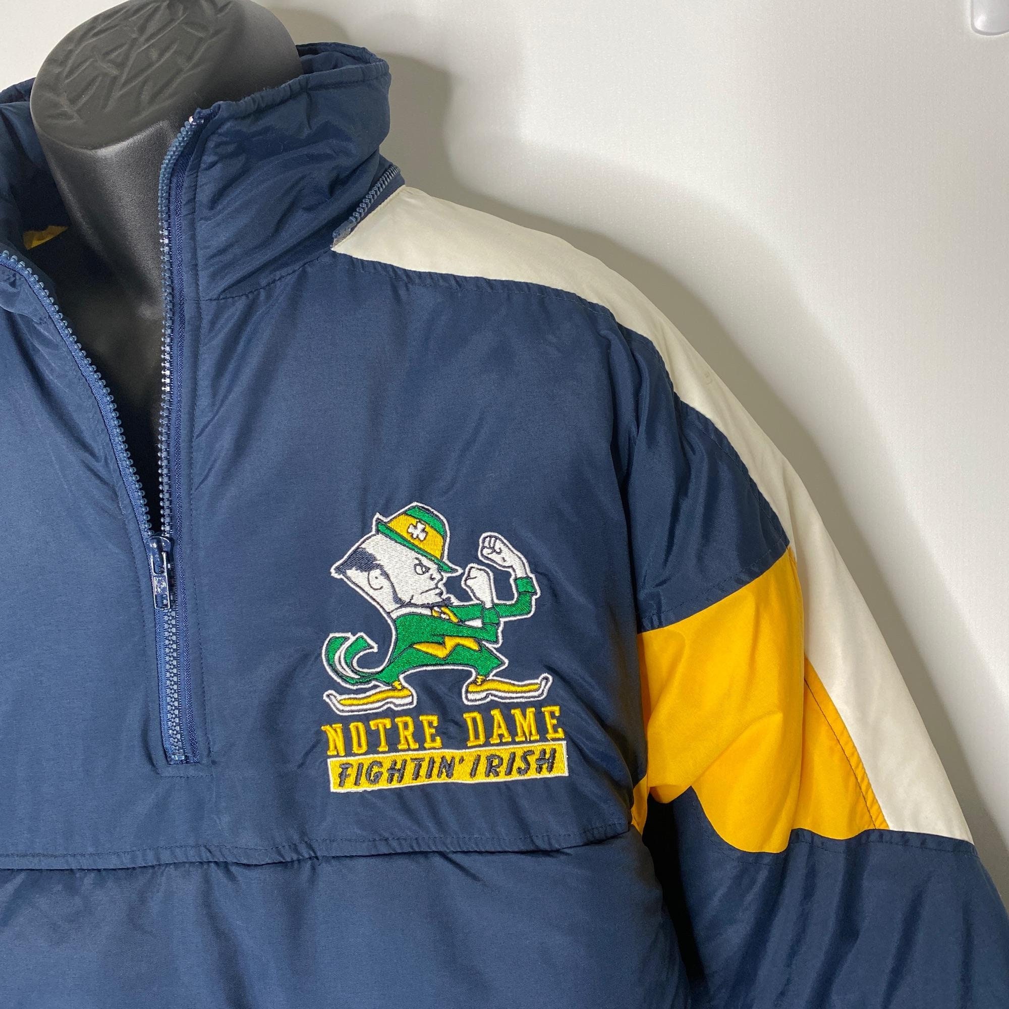 Vintage NCAA Notre Dame Pullover Jacket Coat Mens L | Etsy