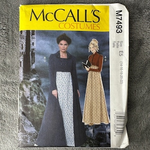 McCalls M7493 Regency Empire Dress Costume Sewing Pattern Historical SZ 14-22 Cosplay Theater
