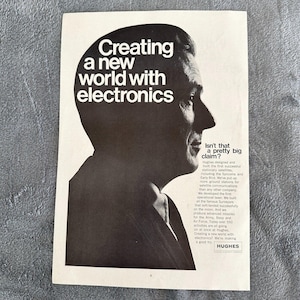 Hughes Aircraft Company Satellites Electronics Missiles Vintage Print Ad 1968