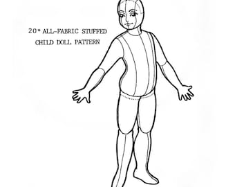 20 Inch Cloth Doll Sewing Pattern Reprinted on 11x17 Paper