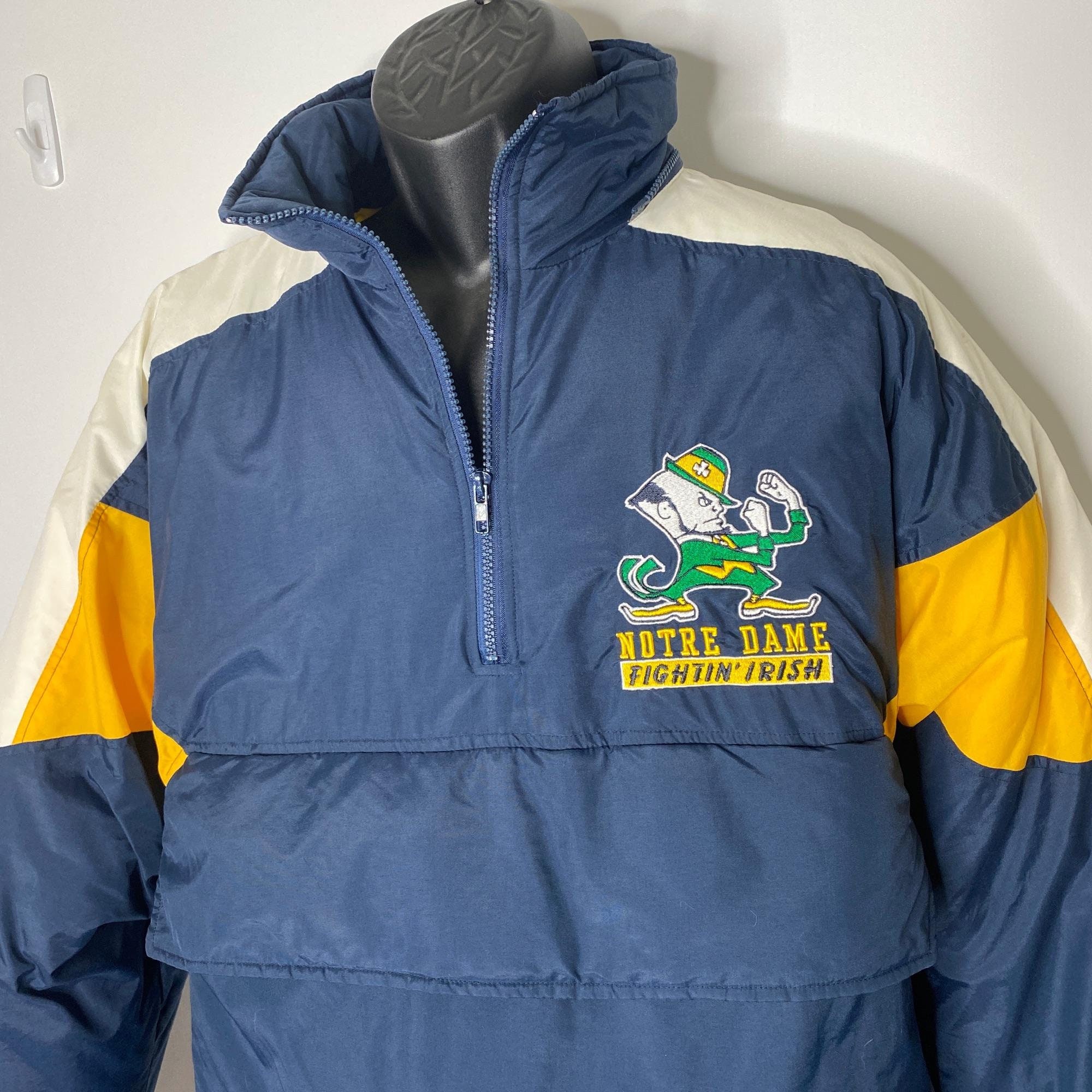 Vintage NCAA Notre Dame Pullover Jacket Coat Mens L | Etsy