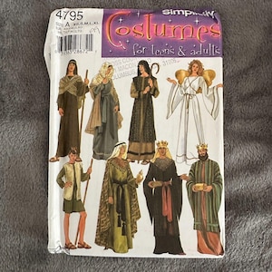 Simplicity 4795 Costume Sewing Pattern Sz XS-XL Christmas Nativity Cosplay