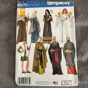 Simplicity W0175 Nativity Costume Pattern Adult Kids XS–XL 30-48 Holiday Cosplay