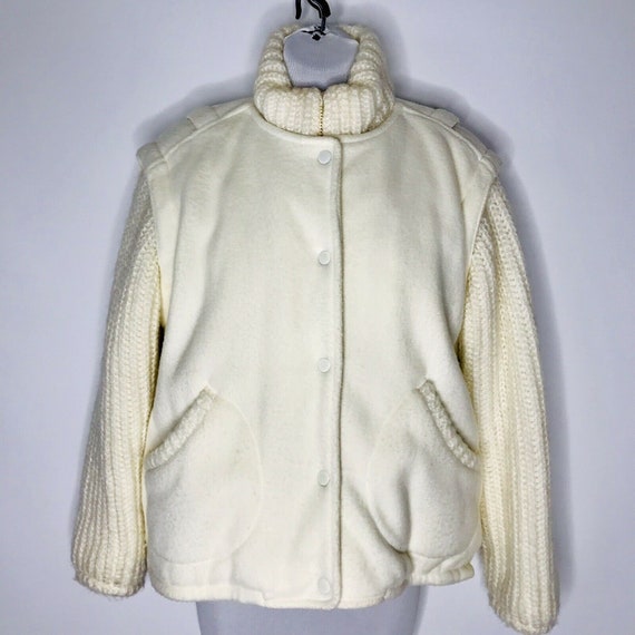 Vintage Andy Johns Sweater Fleece Womens S Ivory Z