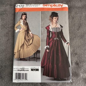 Simplicity 2172 Victorian Steampunk Costume Sewing Pattern Sz 14-22 Cosplay