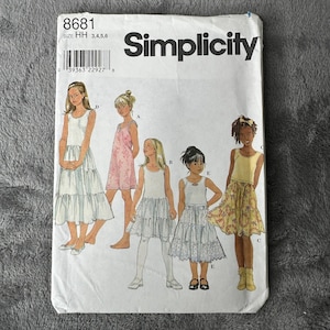 Simplicity Pattern 8681 Sz 3-6 Kind Meisjes Slipdress En Hemdje