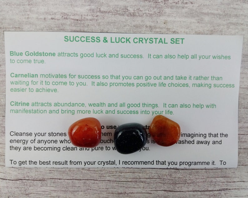 Good Luck Crystals Success Crystals Crystal Healing Set Etsy