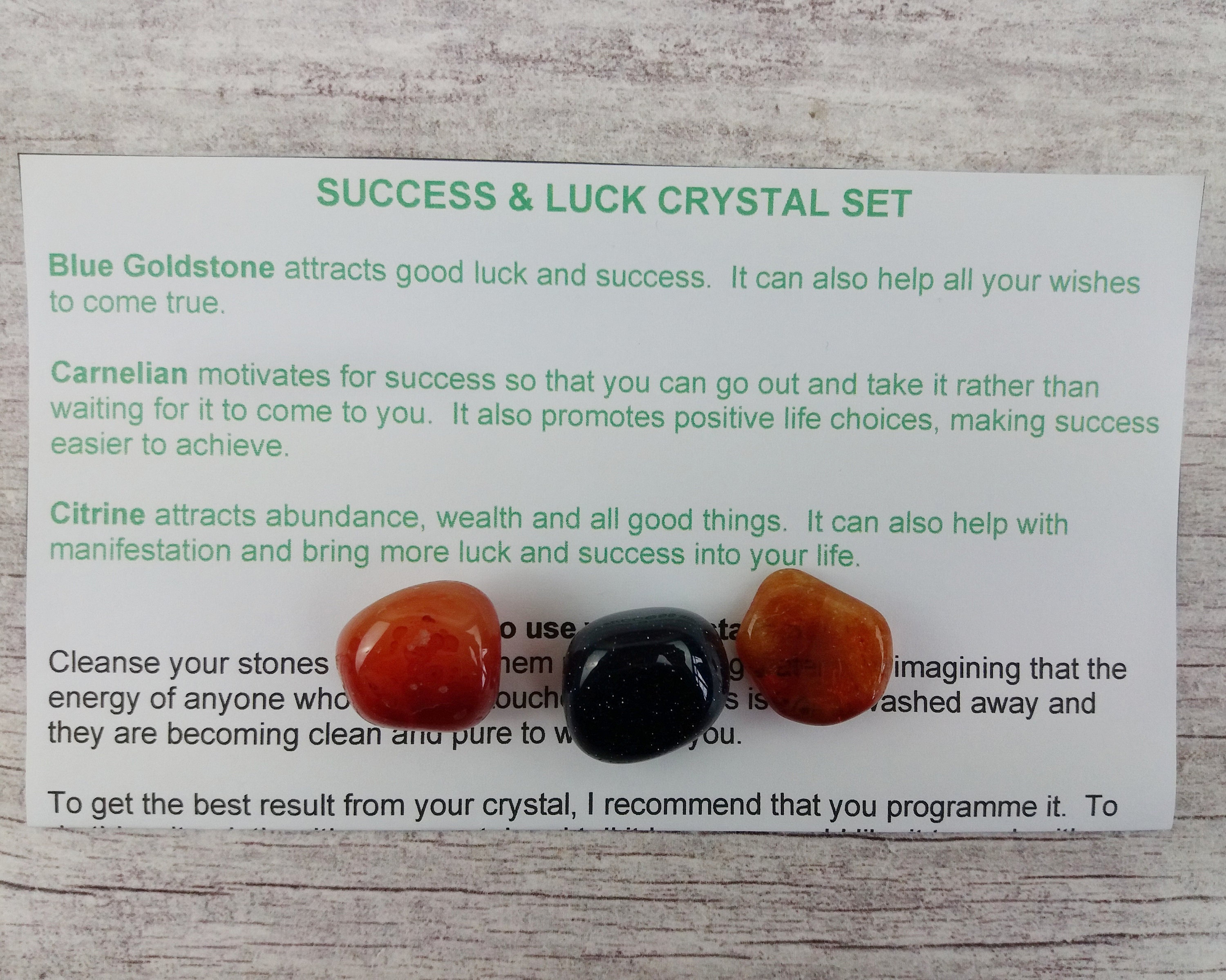 Good Luck Crystals Success Crystals Crystal Healing Set Etsy