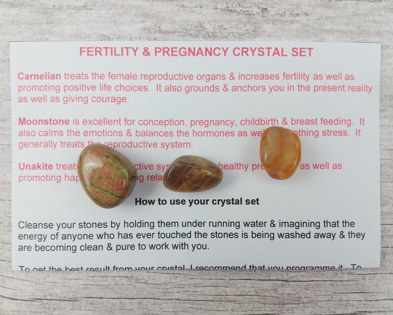 Fertility Pregnancy Crystals Reiki Infused Infertility Gift Etsy