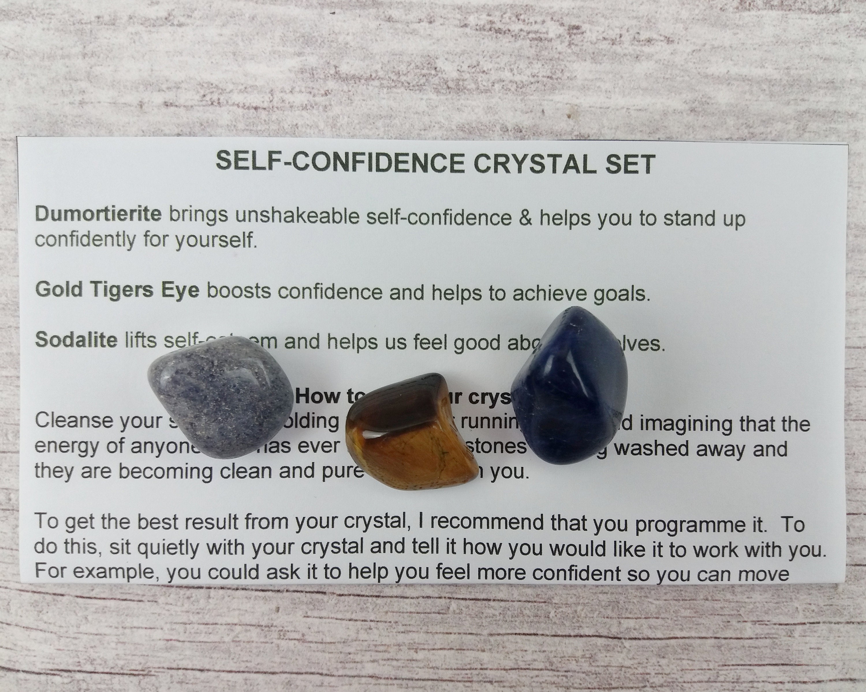 Self Confidence Crystal Gift Set Reiki Infused Self Esteem Etsy