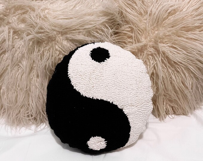 X Prism Beige + White Yin Yang Patchwork Pillow