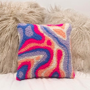 Tufted Abstract Colorful Pillow