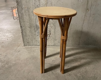 Rattan side table from the 60s