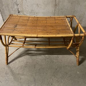1960s rattan coffee table