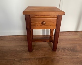 Vintage IKEA 1990s Ramberg Plywood & Glass Square Bedside Table