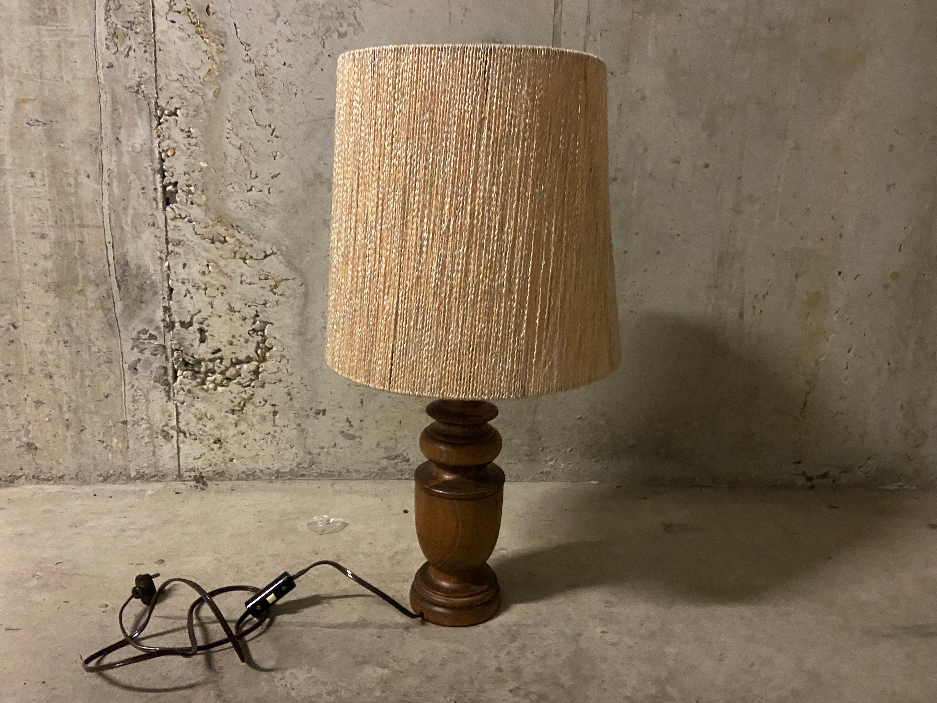 Lampe en Bois Années 70