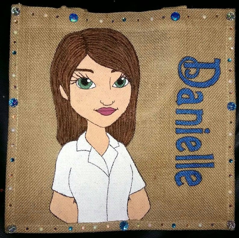 PERSONALISED JUTE BAG. Nurse Jute Bag. Personalised Nurse Jute Bag