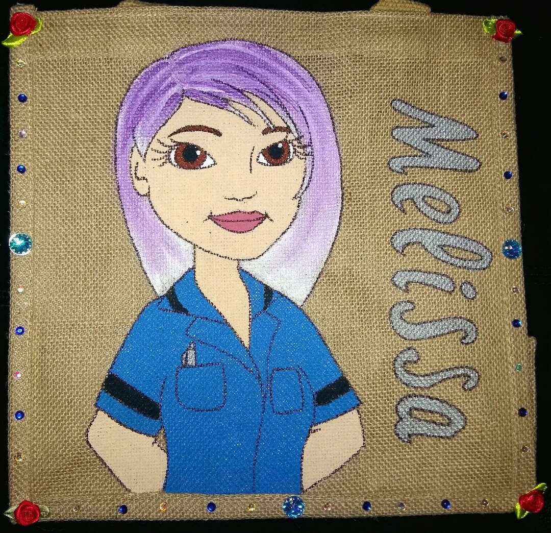 PERSONALISED JUTE BAG. Nurse Jute Bag. Personalised Nurse Jute Bag