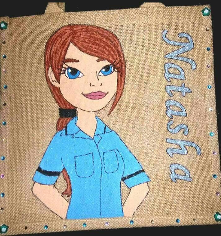 PERSONALISED JUTE BAG. Nurse Jute Bag. Personalised Nurse Jute Bag
