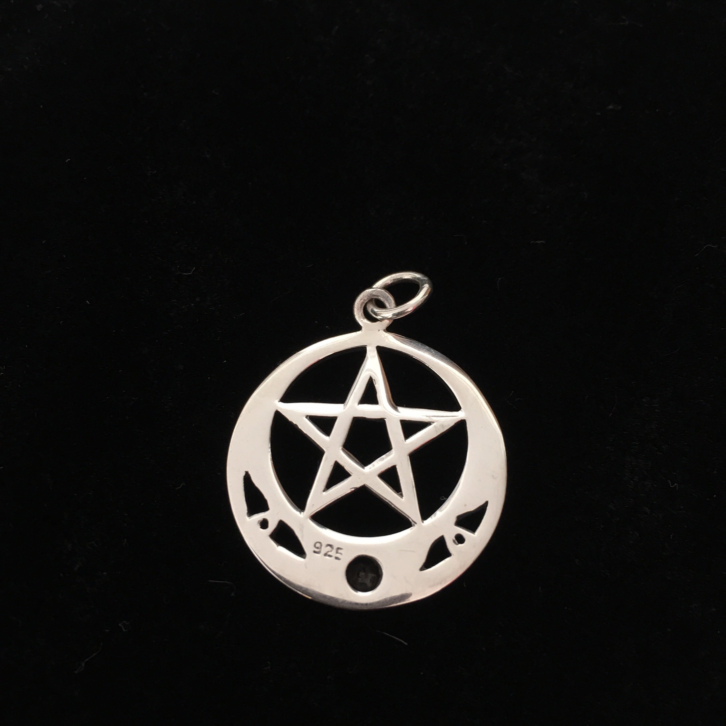 Sterling Silver 925 Pentagram Pendant with Amethyst Glass Etsy